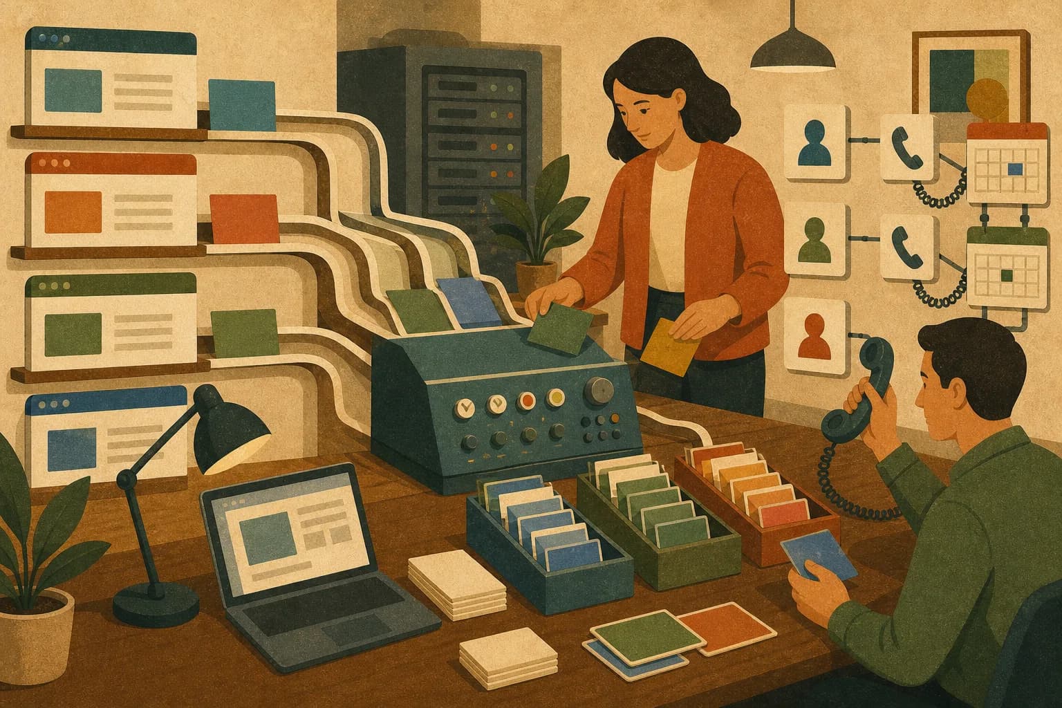 Inbound lead capture and follow-up for B2B tech and software illustration